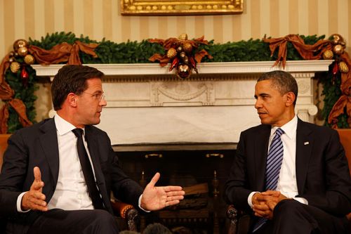 Mark Rutte with Barack Obama